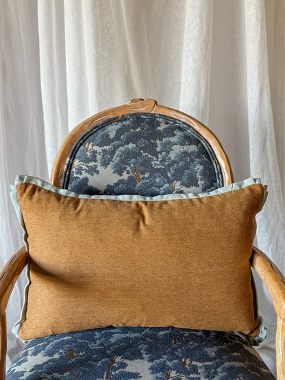 Tan and Blue Pillow - OAKSTREET SHOPPE