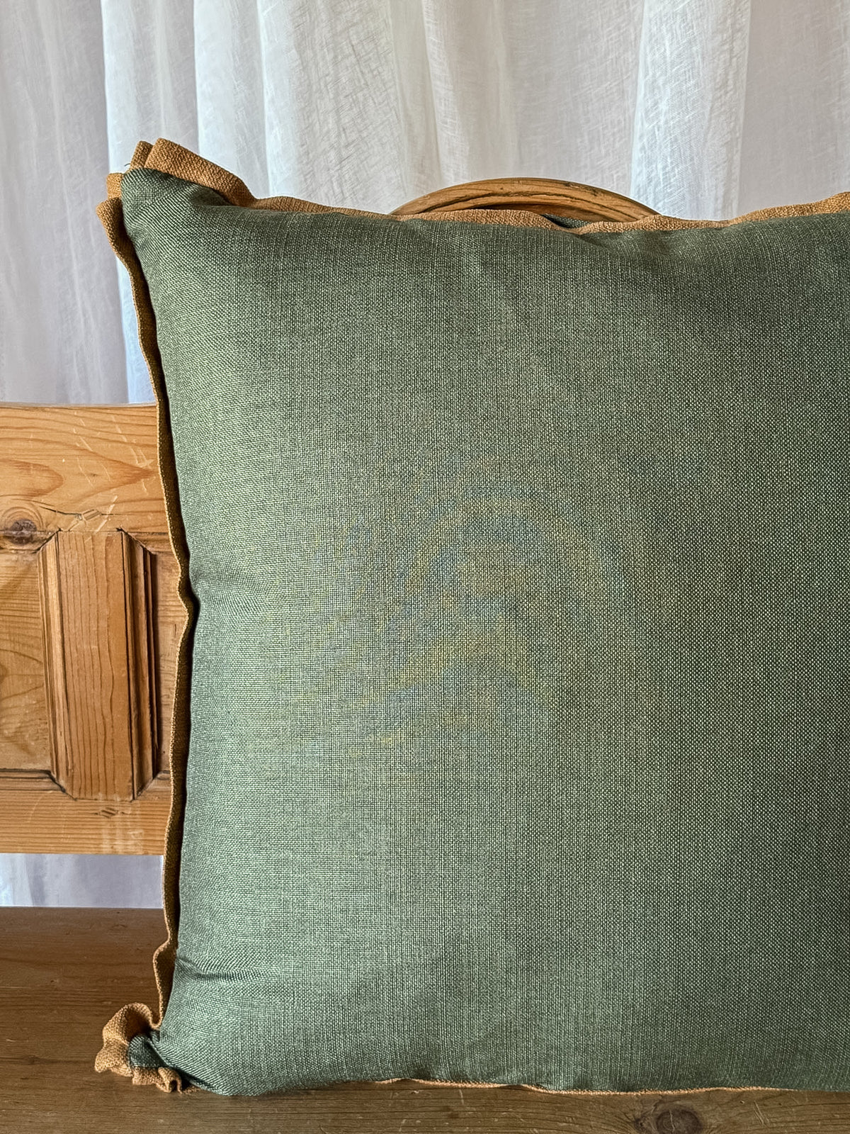 Green and Tan Pillow - OAKSTREET SHOPPE