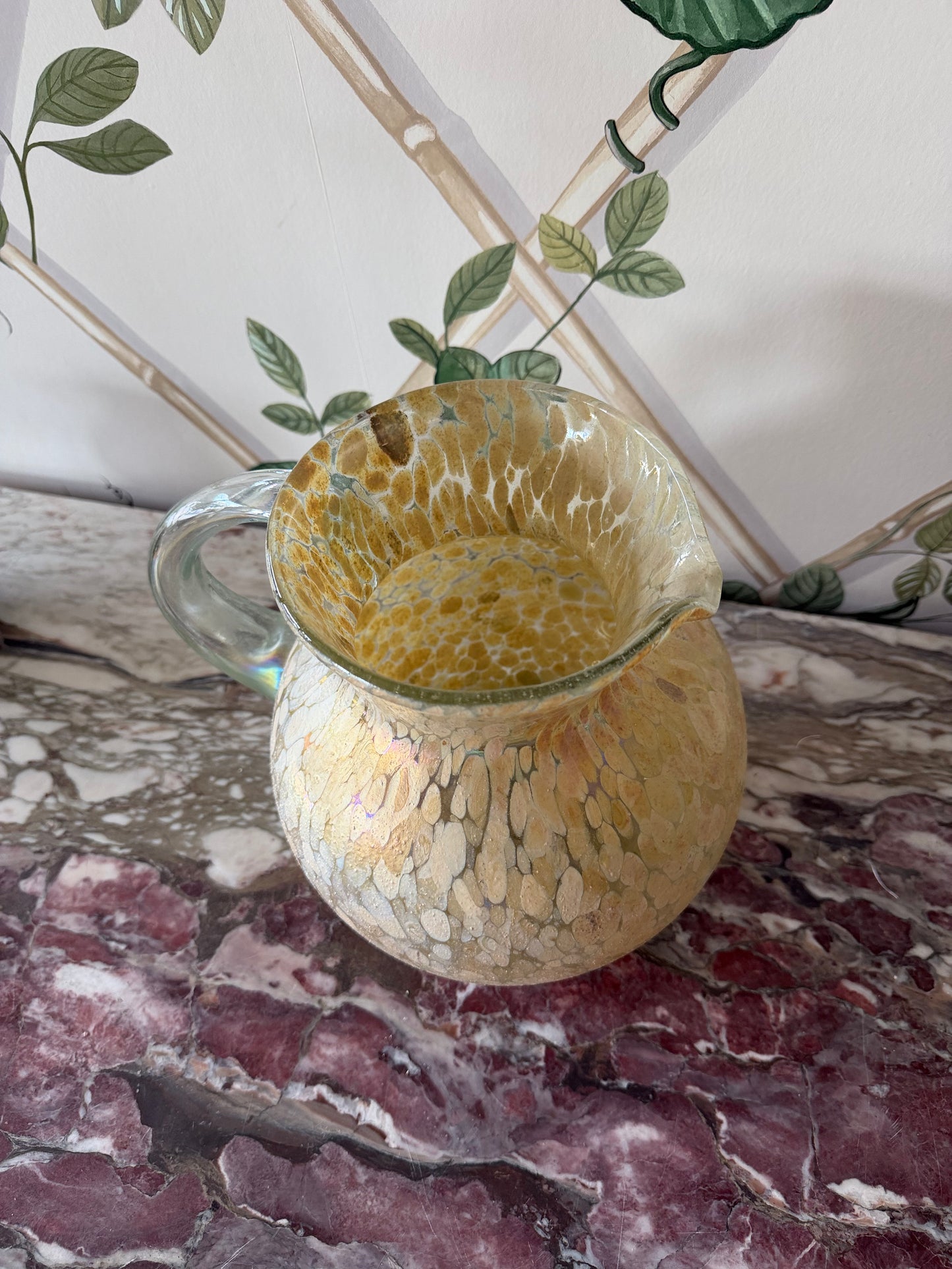Italian Mottled Glass Pitcher