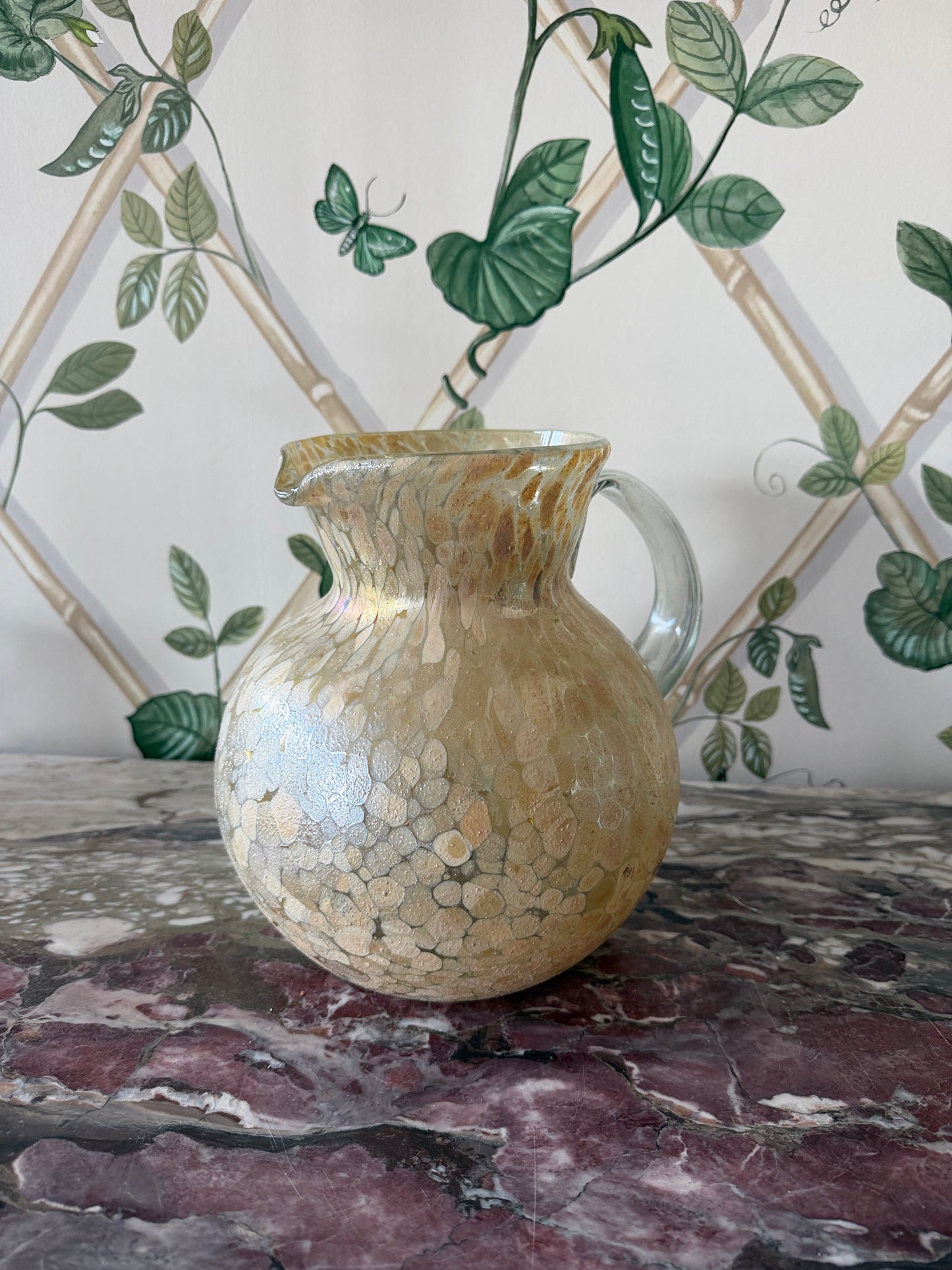 Italian Mottled Glass Pitcher