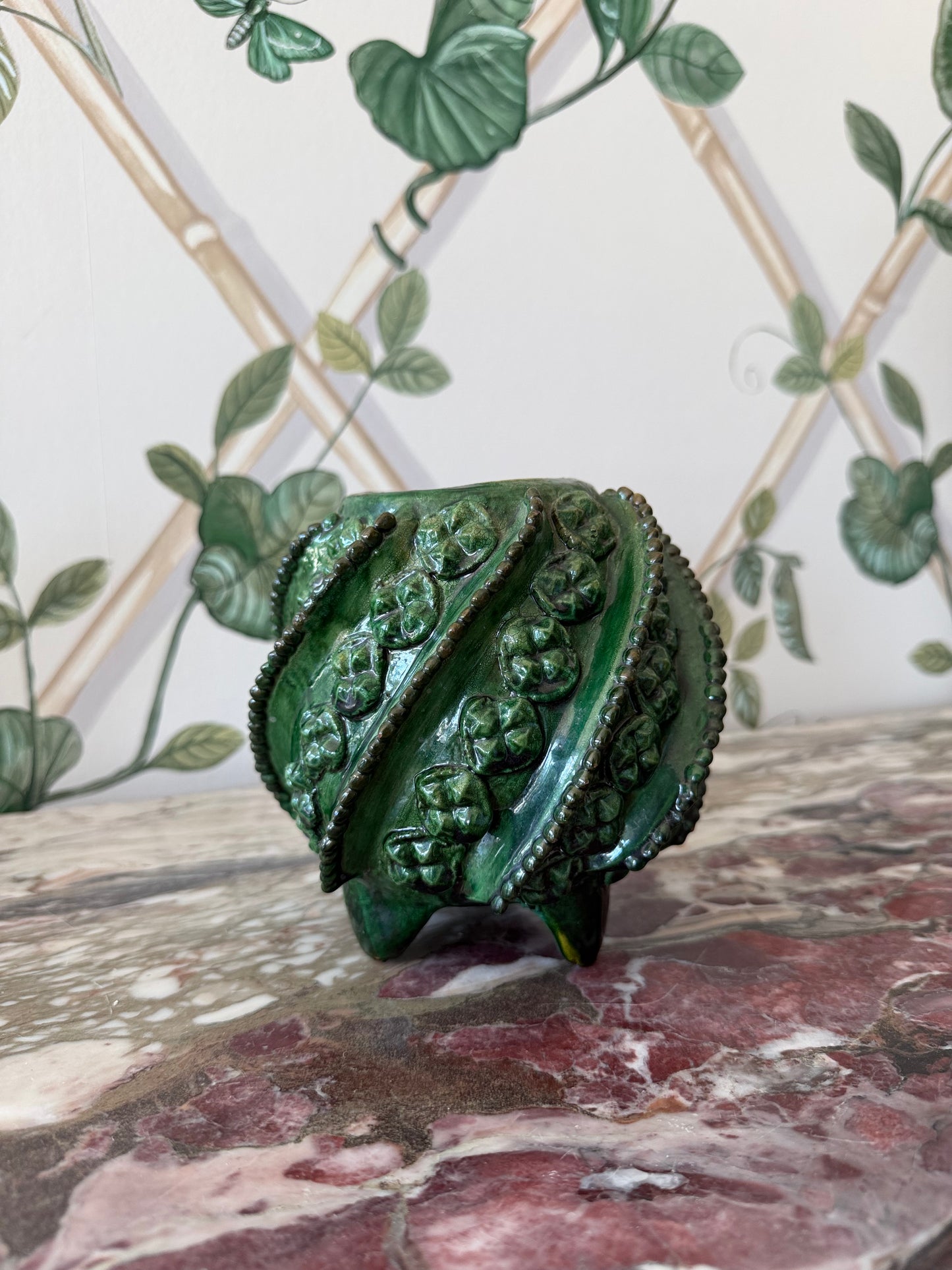 Green Ukranian Majolica Vase