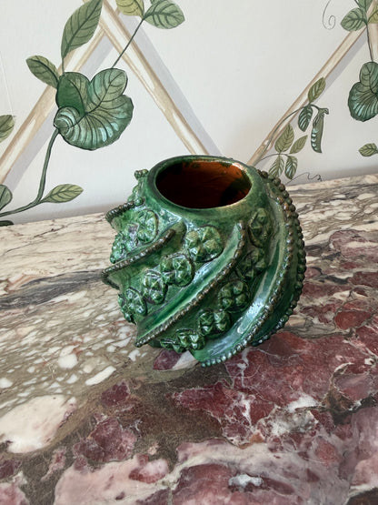 Green Ukranian Majolica Vase