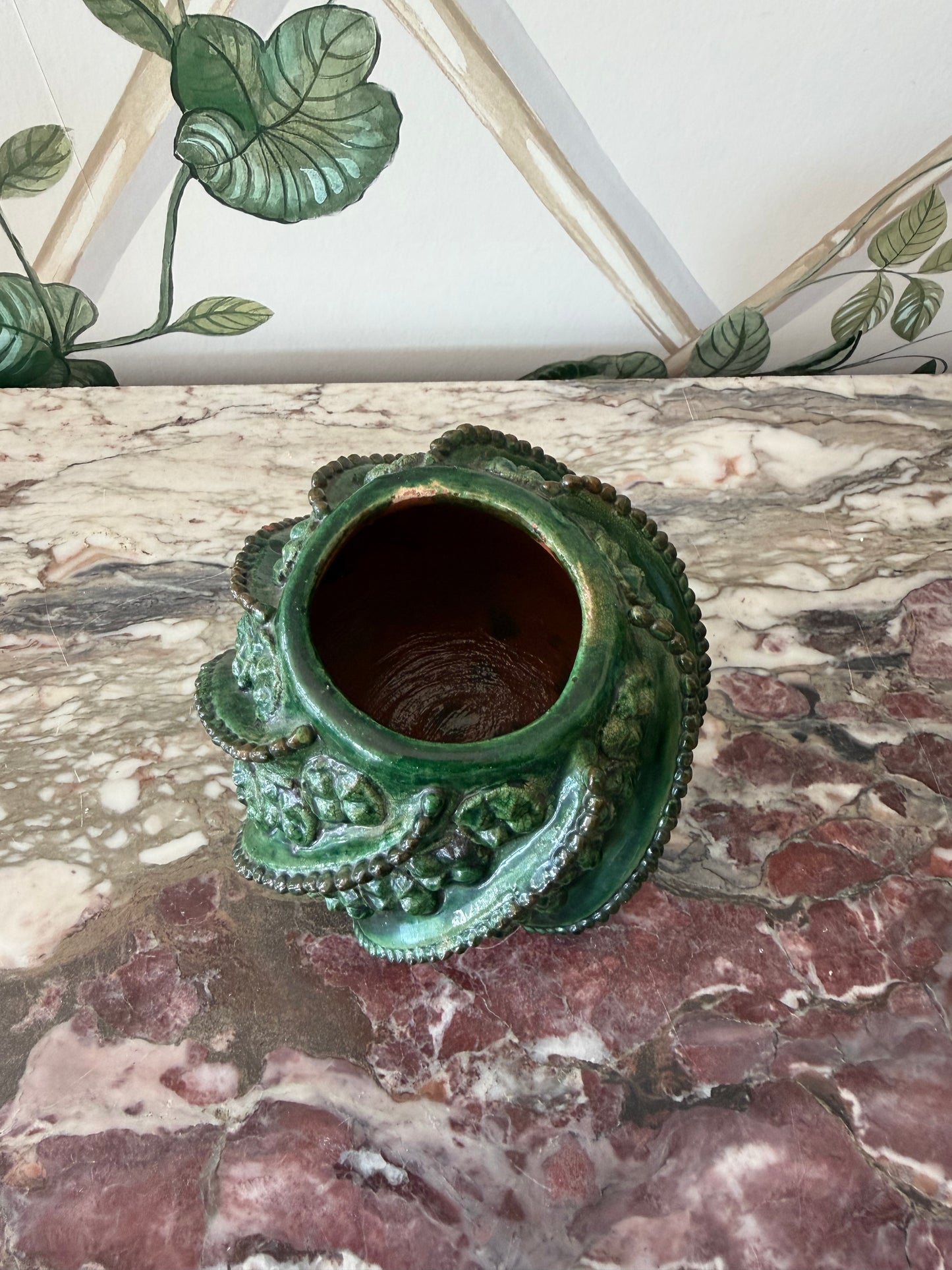 Green Ukranian Majolica Vase