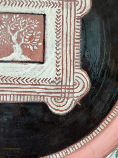 Folk Tree Terracotta Plate