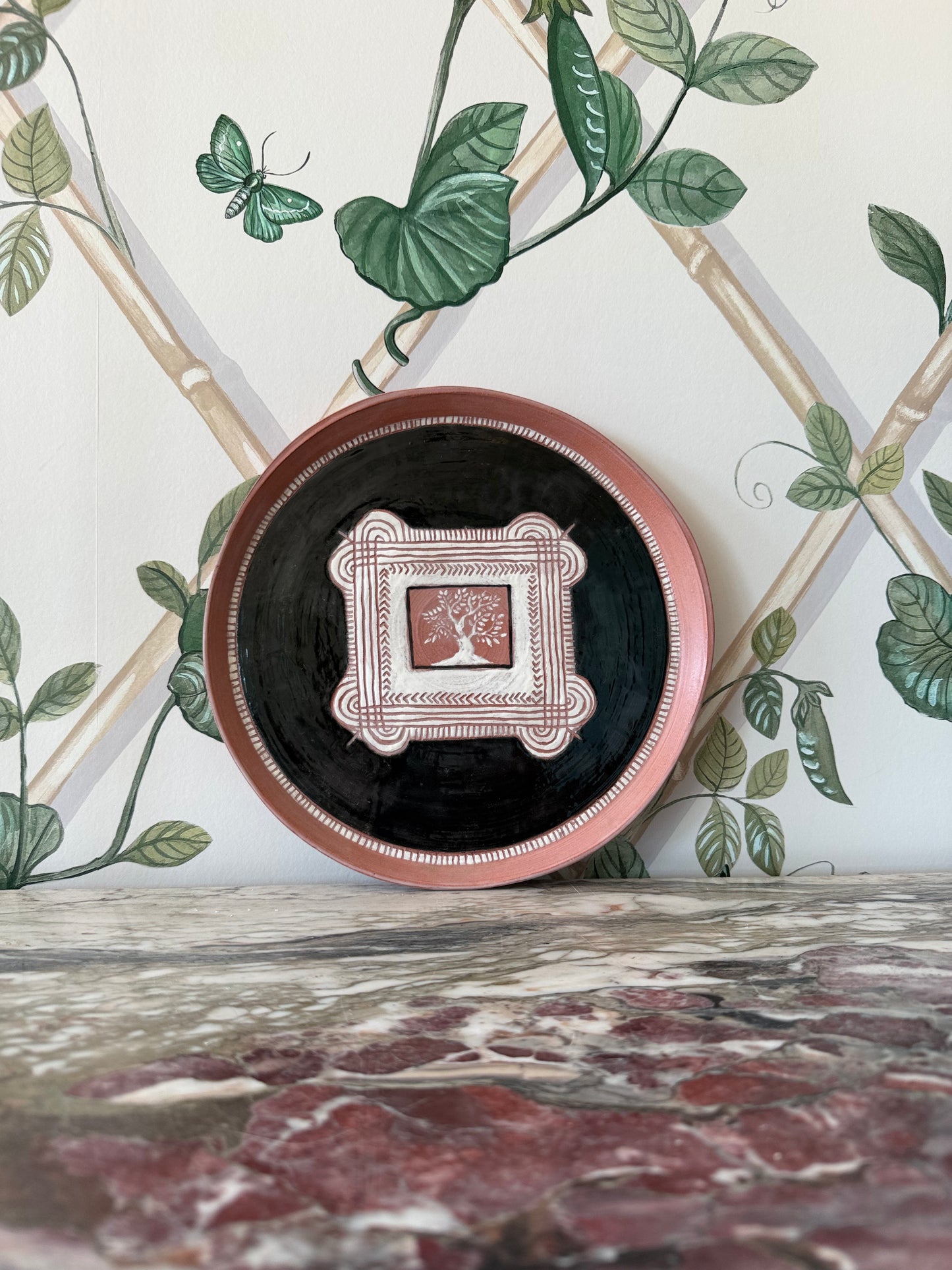 Folk Tree Terracotta Plate