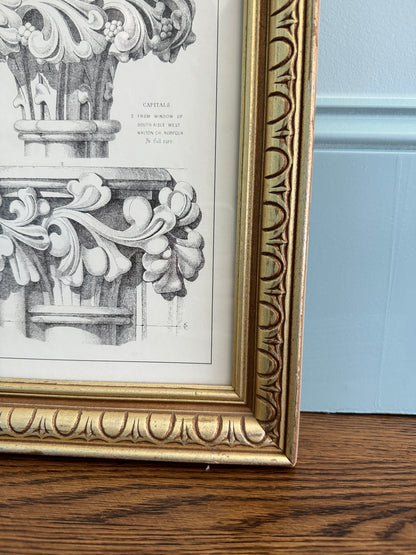 Column Capitals, Framed Print Pair