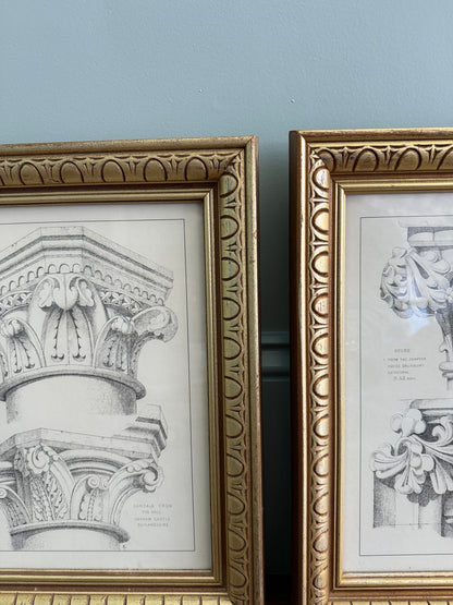 Column Capitals, Framed Print Pair