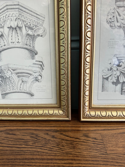 Column Capitals, Framed Print Pair