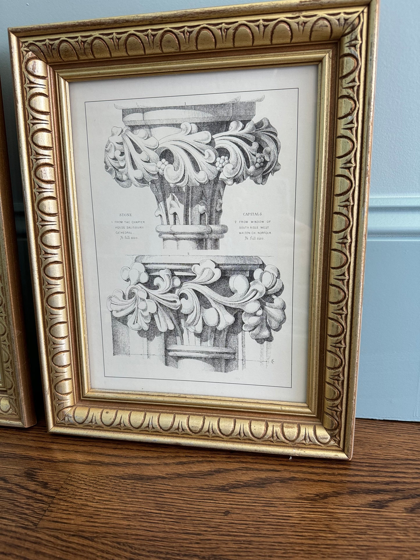 Column Capitals, Framed Print Pair