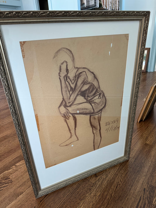 Pondering Man, Framed Original