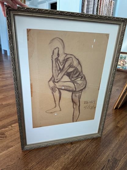 Pondering Man, Framed Original