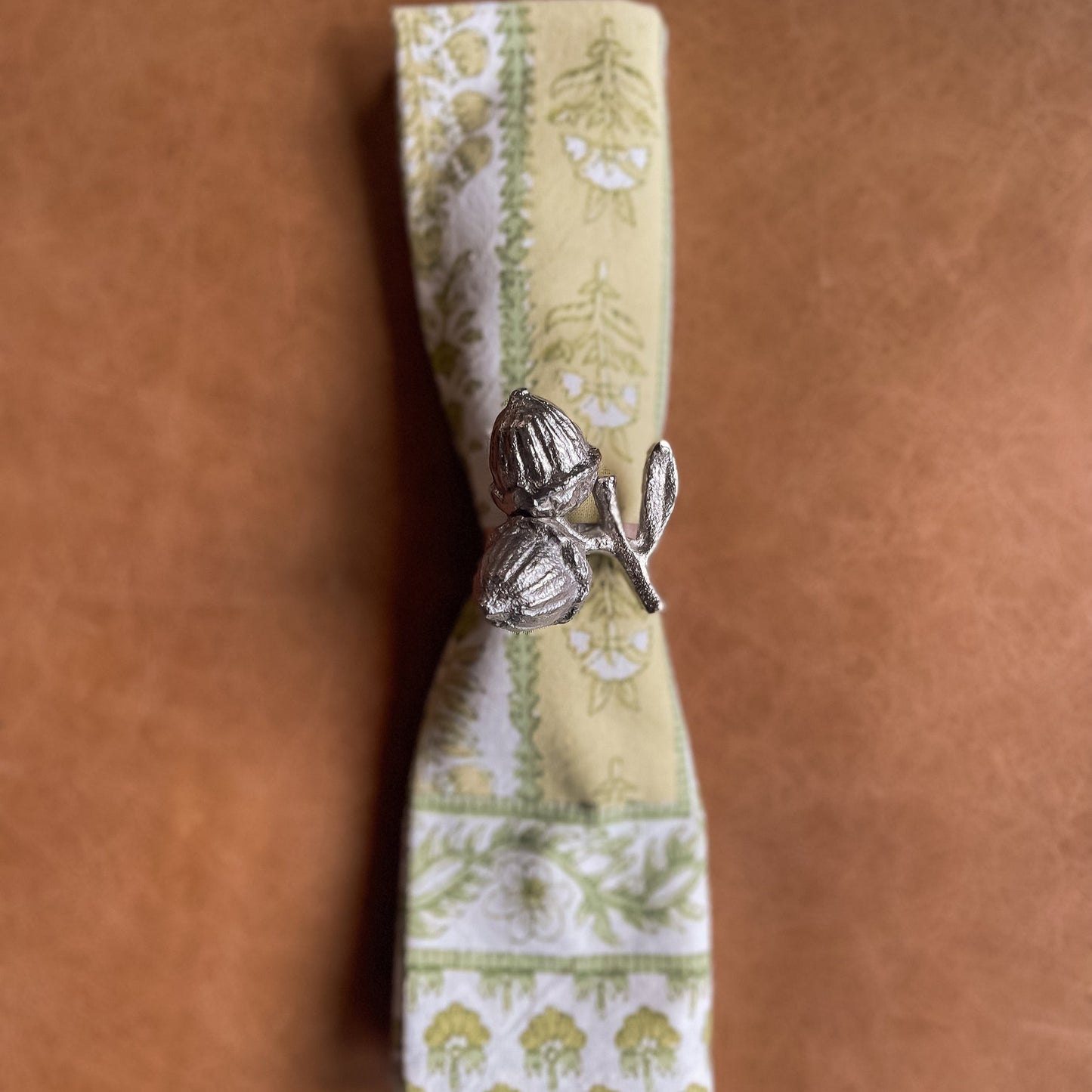 Silver Acorn Napkin Rings