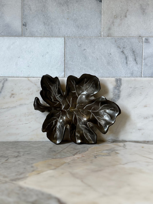 Heavy Brass Leaf Dish