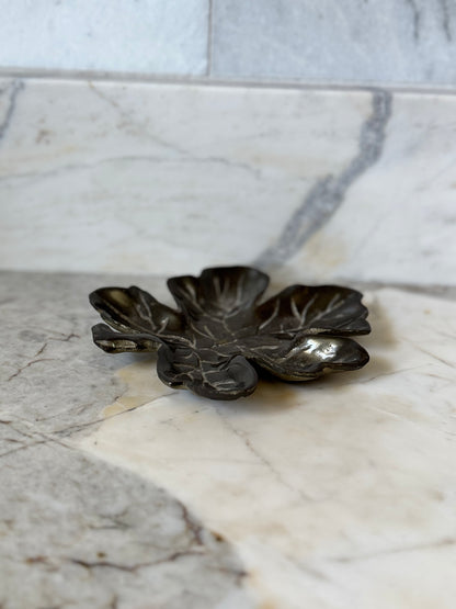 Heavy Brass Leaf Dish