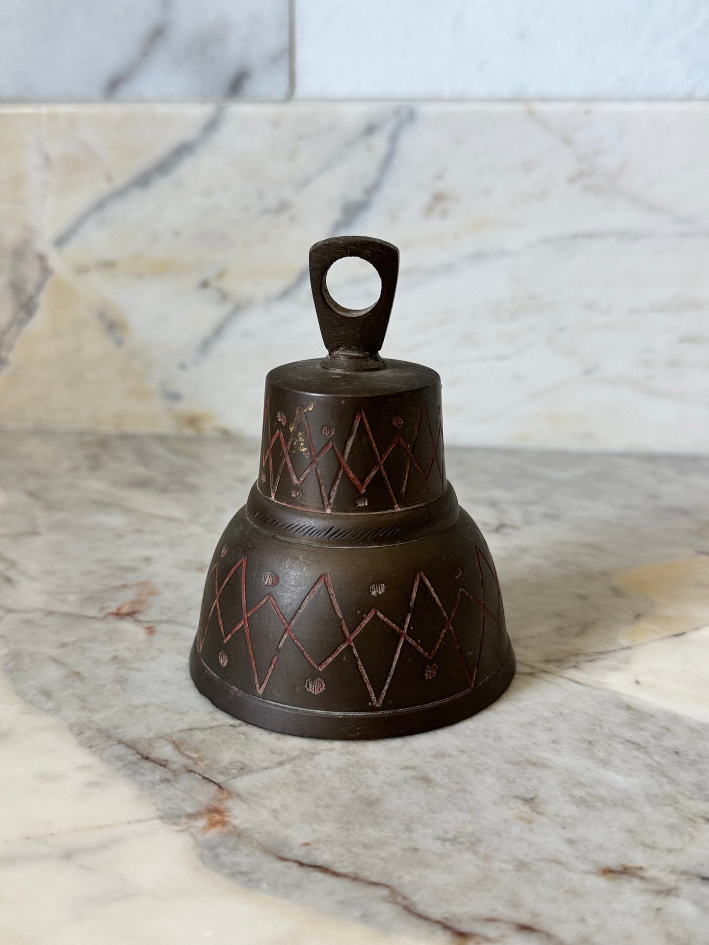 Brass and Red Etched Bell