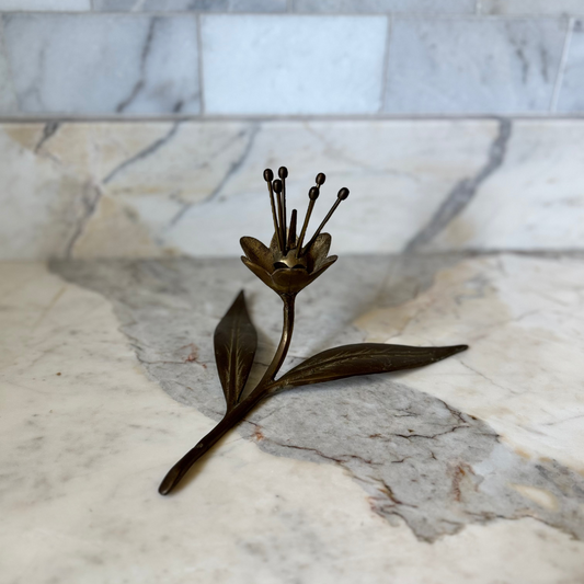 Brass Bedside Flower Ring Holder
