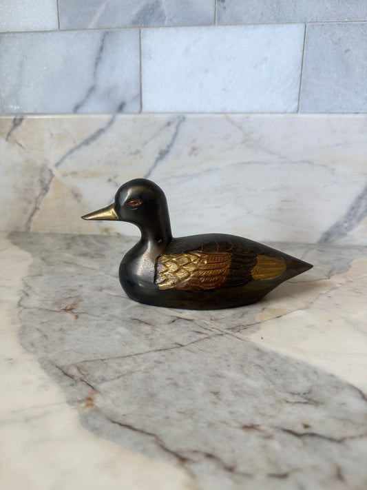 Mini Painted Brass Duck