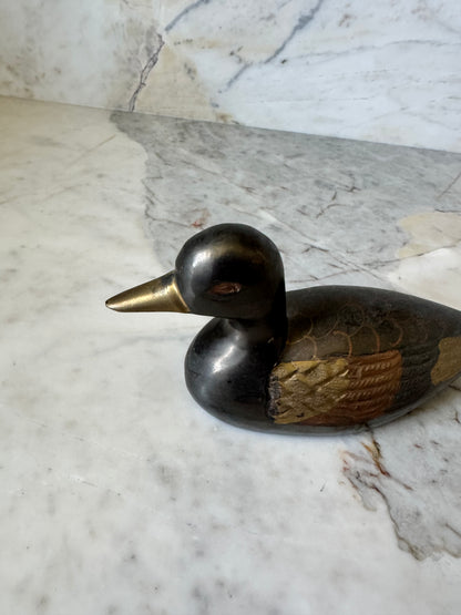 Mini Painted Brass Duck