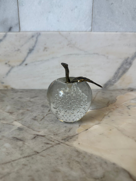 Glass Apple with Brass Stem
