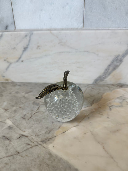 Glass Apple with Brass Stem