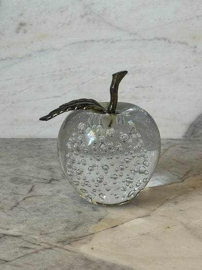 Glass Apple with Brass Stem