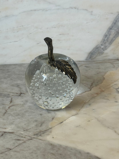 Glass Apple with Brass Stem