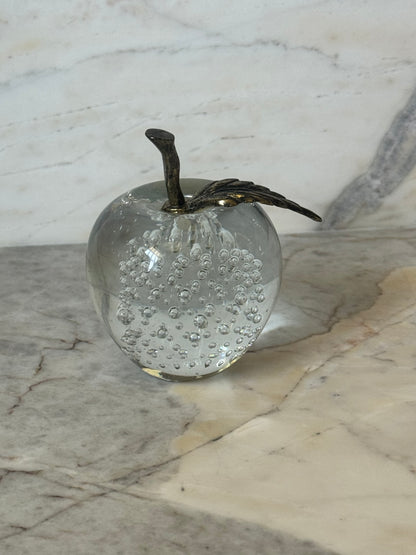 Glass Apple with Brass Stem