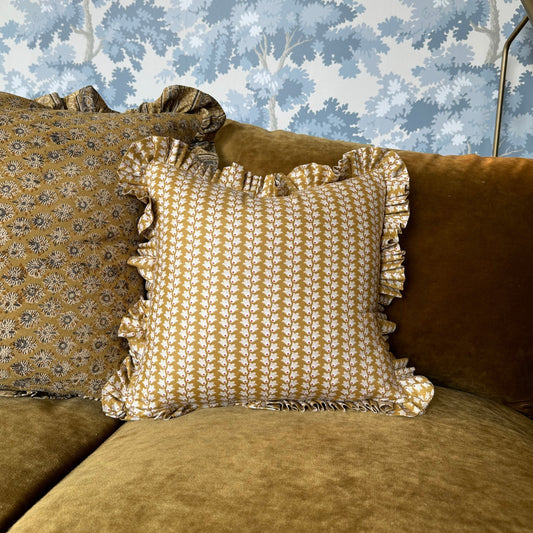 Gold Ruffle Pillow