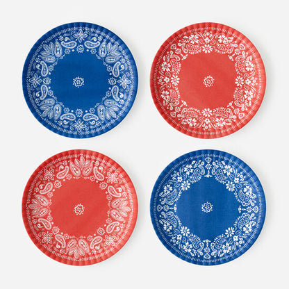 Americana Melamine Plates, Set of 4
