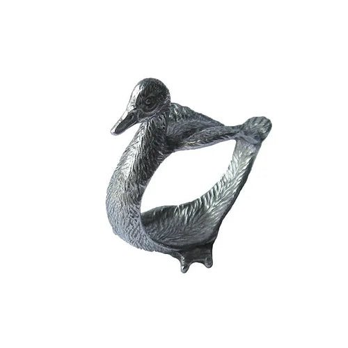 Duck Napkin Ring, Pewter - OAKSTREET SHOPPE
