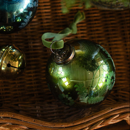 Ball Ornament w/ Floral Cutting