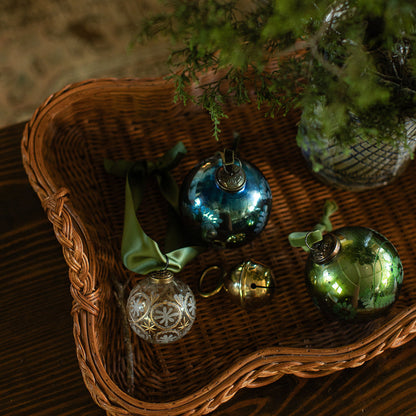 Ball Ornament w/ Floral Cutting