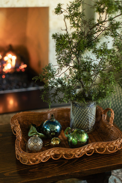 Ball Ornament w/ Floral Cutting