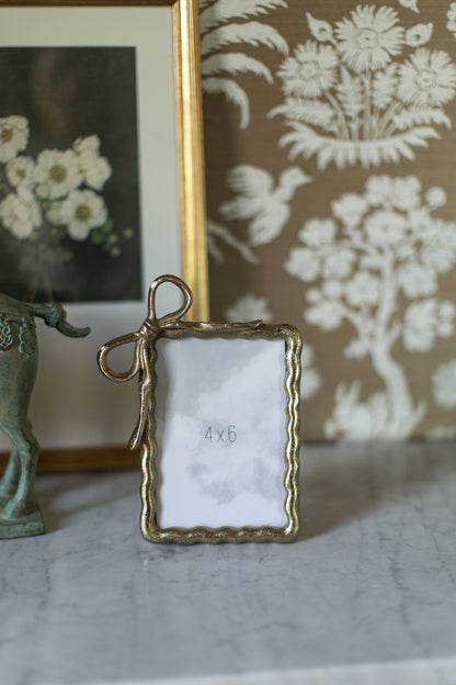 Gold Ribbon Photo Frame