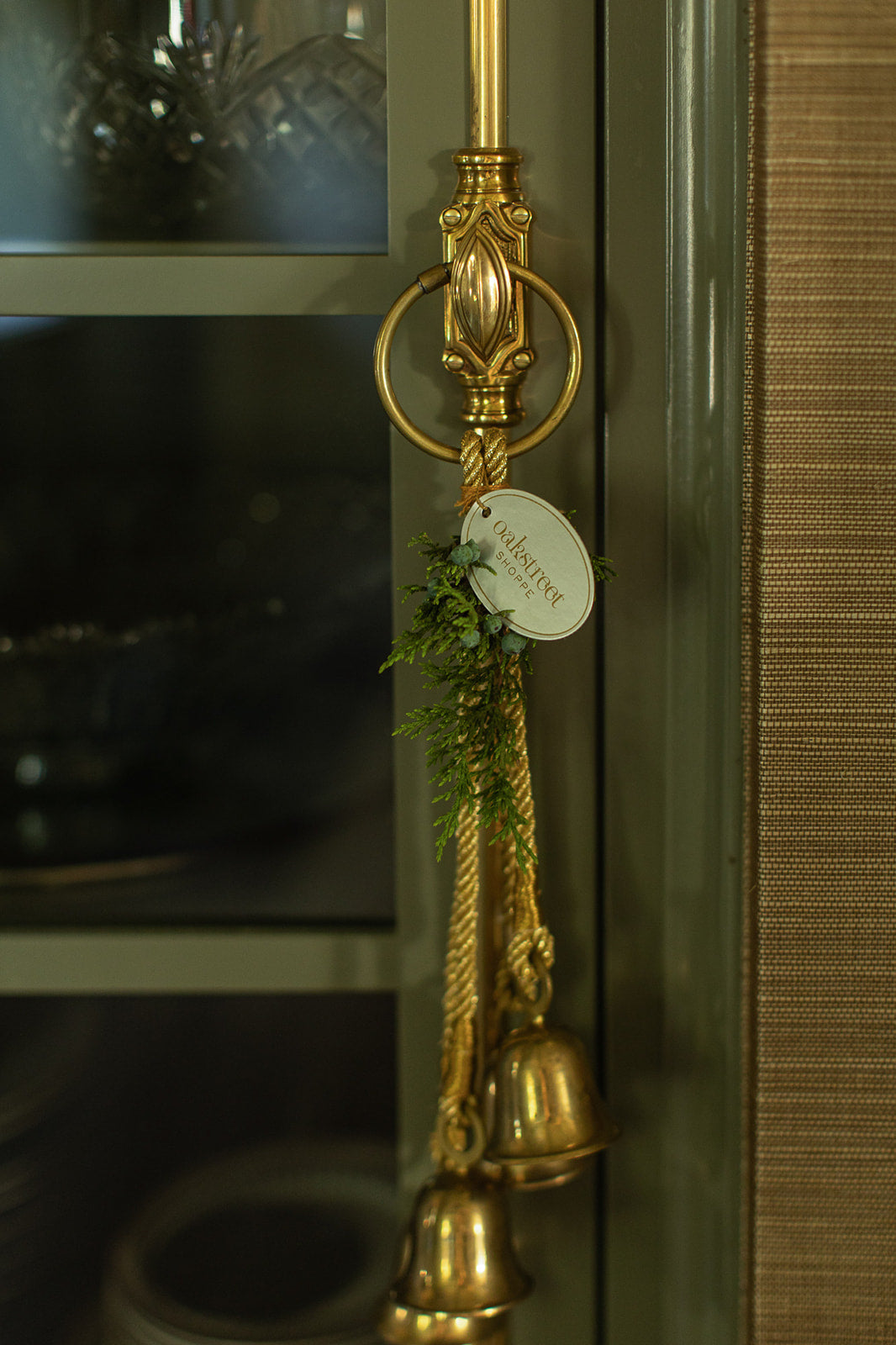 Brass Bells on Gold Cord, Vintage