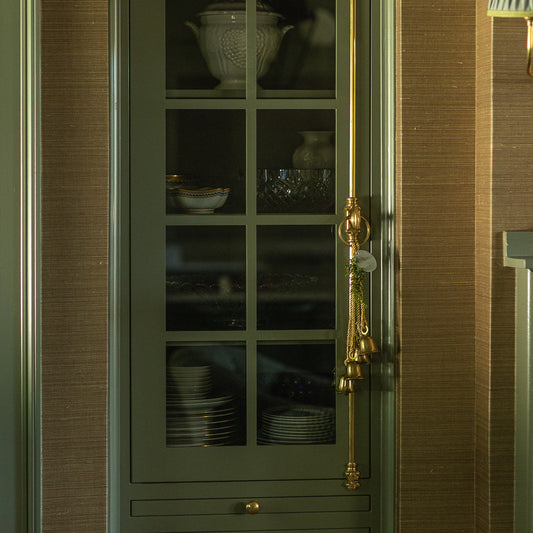 Brass Bells on Gold Cord, Vintage