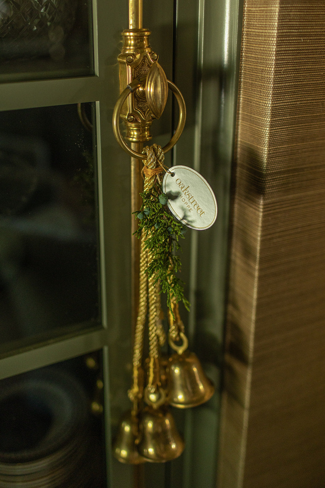 Brass Bells on Gold Cord, Vintage