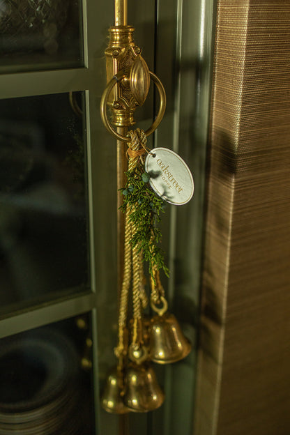 Brass Bells on Gold Cord, Vintage