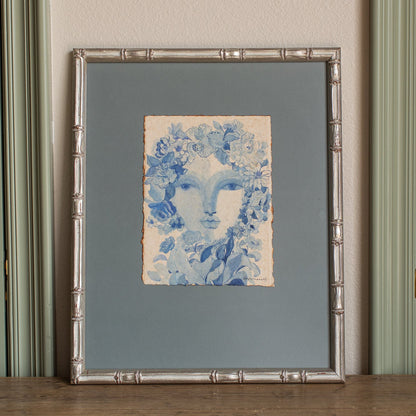 Blue Garden Muse Watercolor