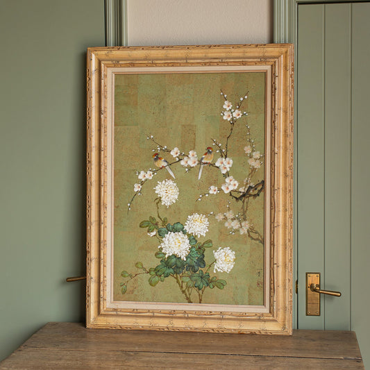 Vintage Hand-Painted Panel on Cork