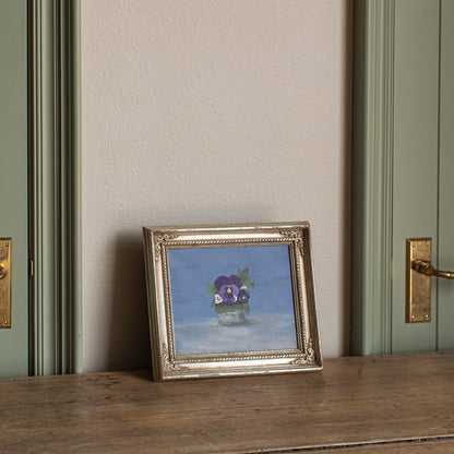 Vintage Pansies Oil Painting