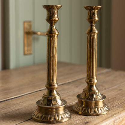 Vintage Brass Candlestick, Pair