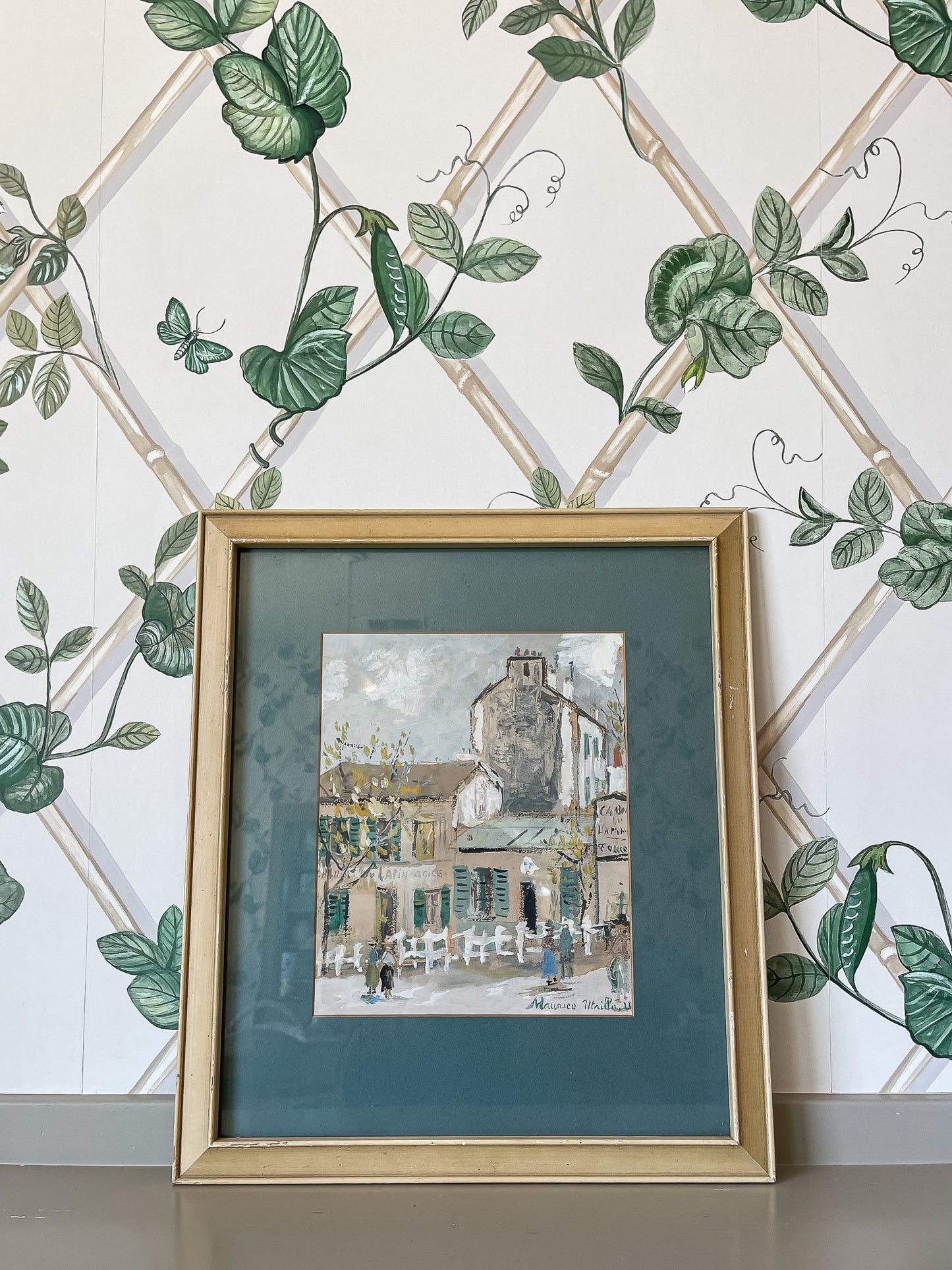 Framed French Street Scene by Maurice Utrillo