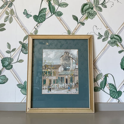 Framed French Street Scene by Maurice Utrillo
