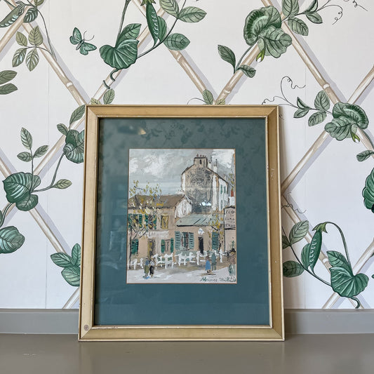 Framed French Street Scene by Maurice Utrillo