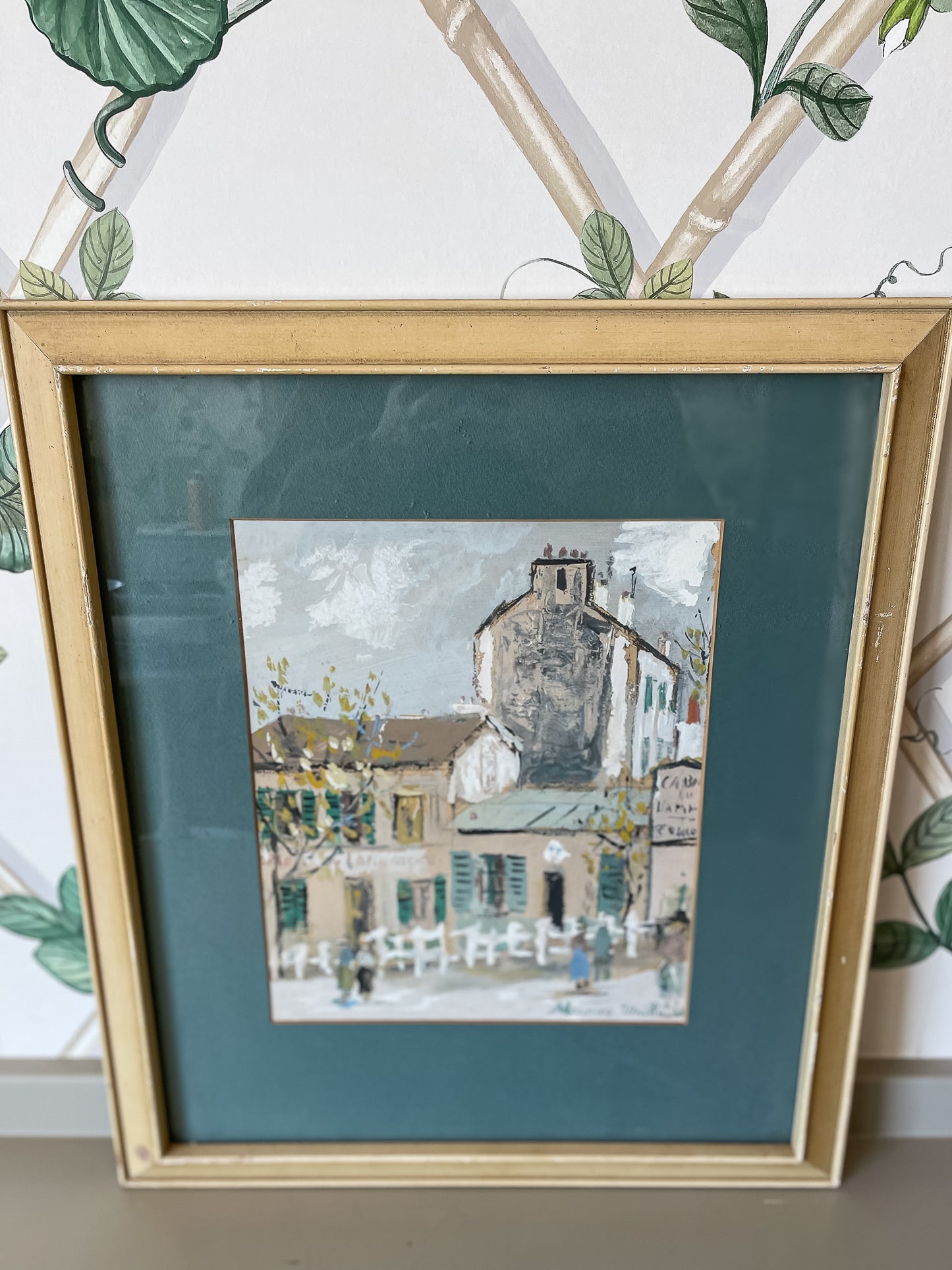 Framed French Street Scene by Maurice Utrillo