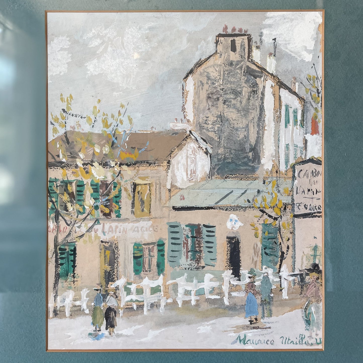 Framed French Street Scene by Maurice Utrillo