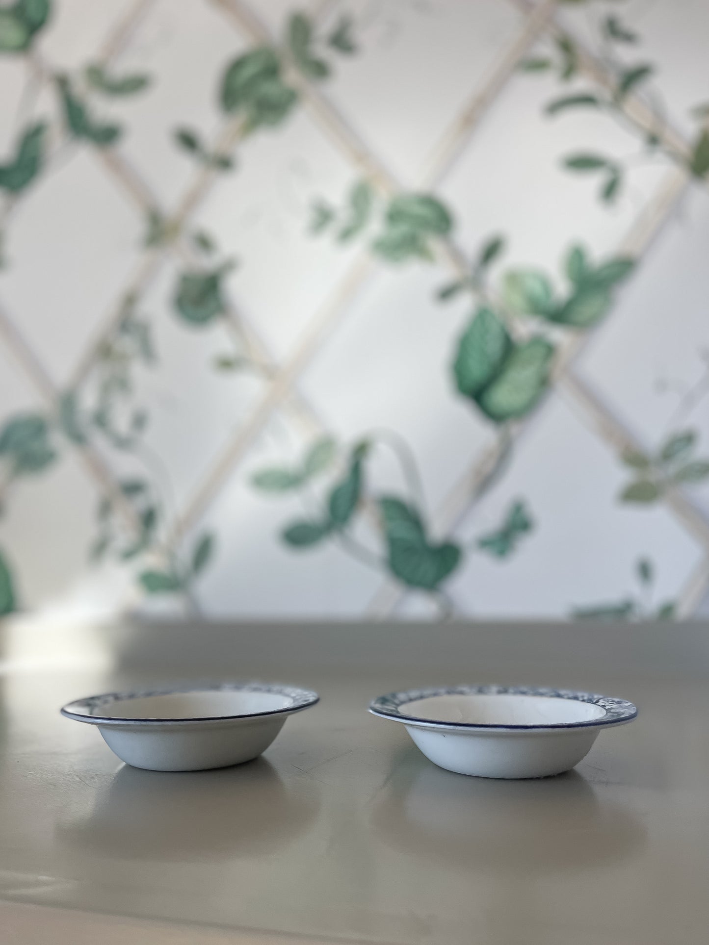 Antique-Inspired Blue & White Porcelain Bird Bowls