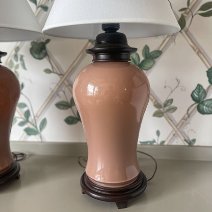 Vintage Blush Porcelain Table Lamp