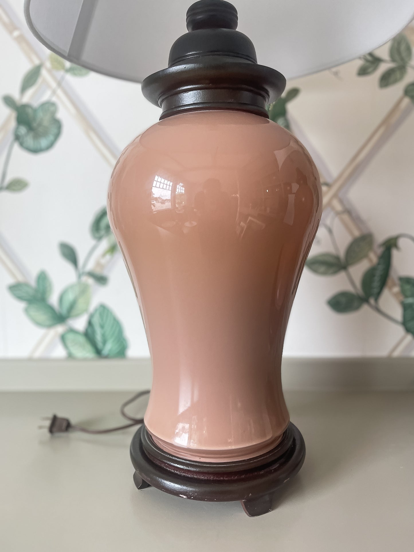 Vintage Blush Porcelain Table Lamp